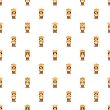 Tiki mask tropical pattern representing hawaiian culture Stock Illustration