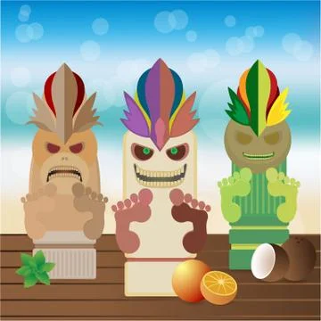 Tiki mug Stock Illustration