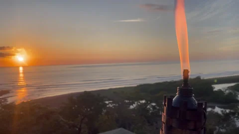 Tiki Torch 02 HD Stock Footage 175480181