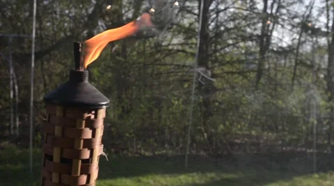Tiki Torch Burning Vídeos de archivo 66312686
