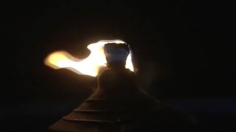 Tiki torch flame in slow motion Video stock 11680625
