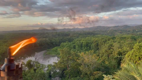 Tiki Torch HD Stock Footage 175482880