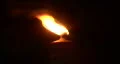 Tiki Torch At Night HD Footage