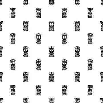 Tiki totem pattern creating tribal hawaiian background Stock Illustration