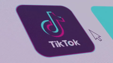 TikTok 2 Icon Click Close Up Stock Footage 163747584