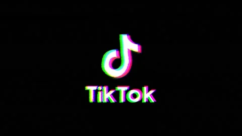 TikTok App Logo Glitch Loop Retro TV Animation Stock-Footage 160917579