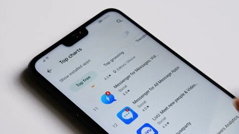 TikTok app seen in Android Play market  Stock Footage 141158433
