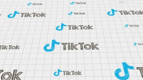 Tiktok is hand drawn. School notebook with drawn icons. Ukraine, Dnipro,January Stock Footage 231102200