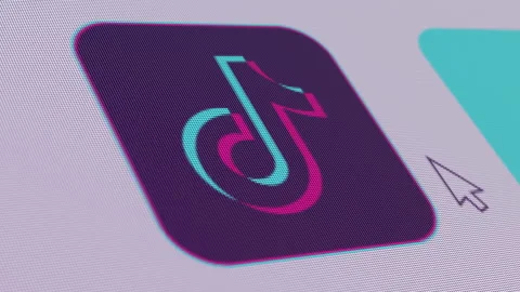 TikTok Icon Click Close Up Stock Footage 163736311