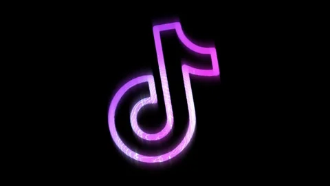 Tiktok logo animation on a simple black background. Stock Footage 313520469
