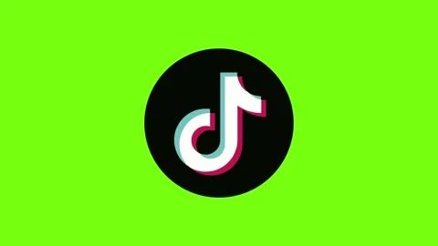 Tiktok logo blink floating animated motion graphics green screen background Stock Footage 295789604