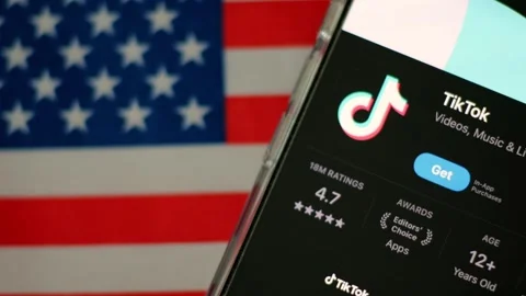 TikTok Returns to App Store and Google Play in US Stock Footage 301925573