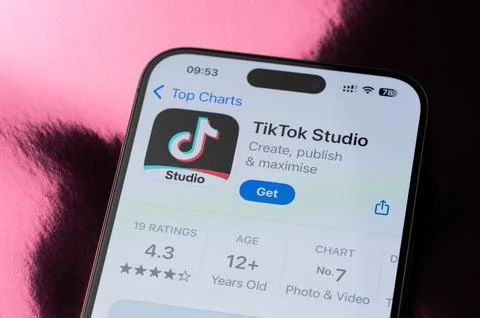 TikTok studio mobile application ranking Stock Photos
