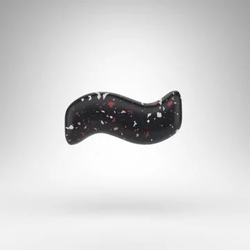 Tilda symbol on white background. 3D sign with black terrazzo pattern texture Stock Illustration