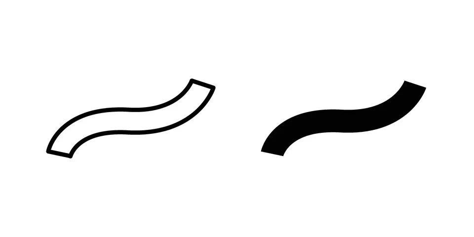 Tilde icon silhouette vector set. thin line pack Stockillustratie
