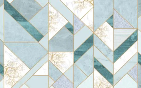 Tile background in green and gray marble tiles Stock Illustration