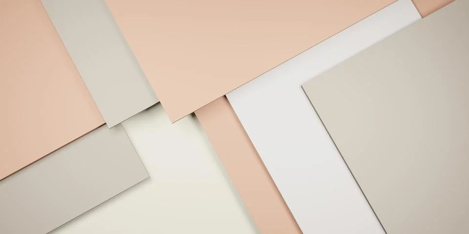 Tile background pastel geometry hierarchy of abstract squares 3D illustration Stock Illustration