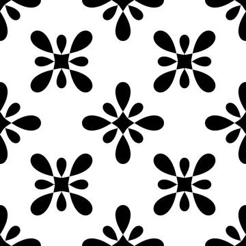 Tile black and white background or vector pattern Stock Illustration