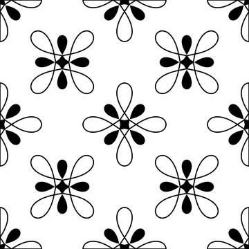Tile black and white background or vector pattern for seamless wallpaper Stock Illustration