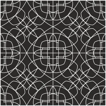 Tile black and white vector pattern Stock Illustration