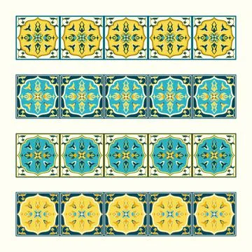 Tile border pattern vector seamless. Floor mosaic ornament texture 스톡 일러스트