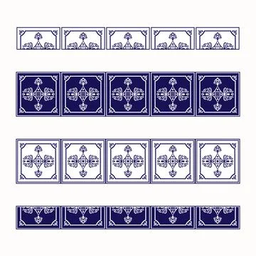 Tile border pattern vector seamless Stock Illustration