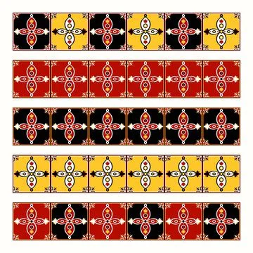 Tile border pattern vector seamless Illustrazione stock