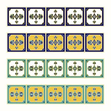 Tile border pattern vector seamless Stock Illustration