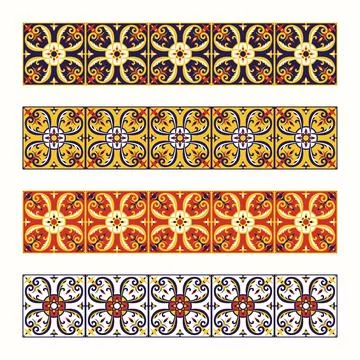 Tile border pattern vector seamless Stock Illustration