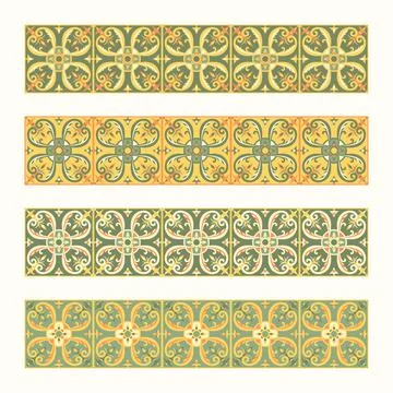 Tile border pattern vector seamless Stock Illustration