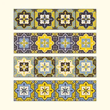 Tile border pattern vector seamless Stock Illustration