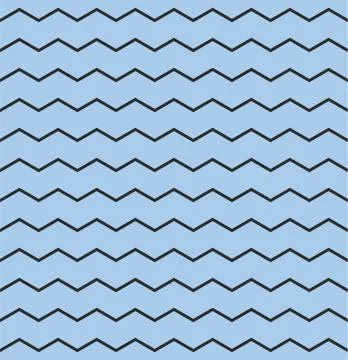 Tile chevron vector pattern with pastel blue and black zig zag background Illustrazione stock