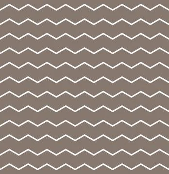Tile chevron vector pattern with white zig zag on brown background Illustrazione stock