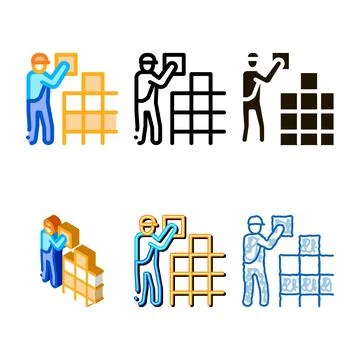 Tile clean stacker icon vector outline 스톡 일러스트