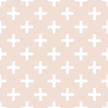 Tile cross plus pastel vector pattern Stock Illustration