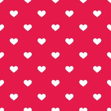 Tile cute vector pattern with white hearts on pastel pink background Stock-Illustration