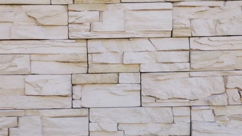 Tile-decoration on the wall texture of stone of different colors. Camera movemen Stock Footage 82373247