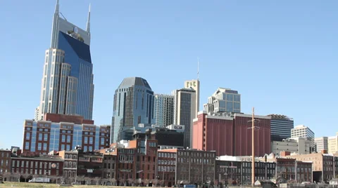 Tile Down from sky to Nashville Skyline Stock Footage 30213185