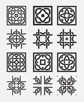 Tile element tribal celtic knot Stock Illustration