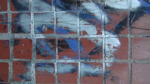 Tile facade painted in different bright colors Stock Photos