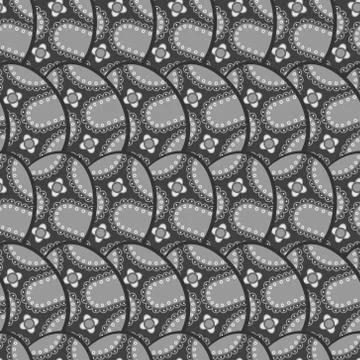 Tile Floral Curl Pattern Ilustração Stock