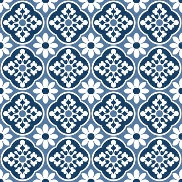 Tile Floral Pattern Stock Illustration