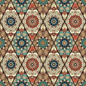 Tile Flower Rhombus Stock Illustration