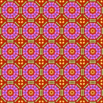 Tile geometric pattern using red, pink, green colors Stock Illustration