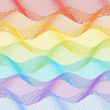 Tile with horizontal rainbow waves Stock Illustration