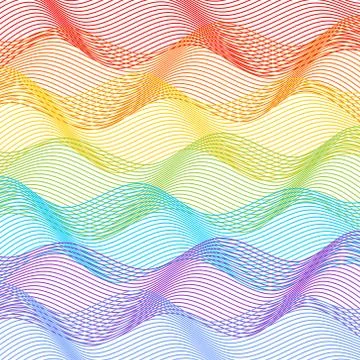 Tile with horizontal rainbow waves Stock Illustration