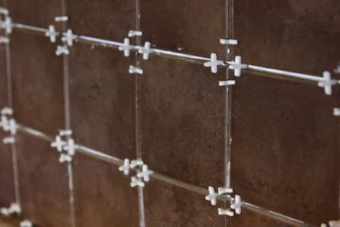 Tile installation Stock Photos