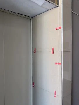 Tile leveling system , installing ceramic tiles on wall or floor Stock Photos