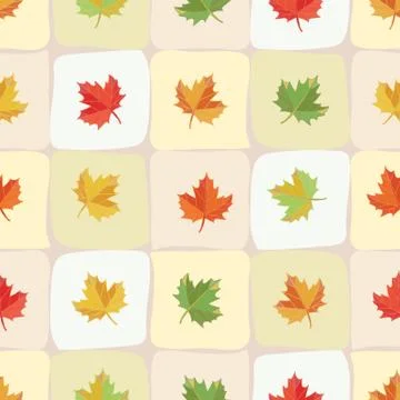 Tile with maple leaves. Stock Illustration