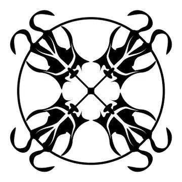 Tile with monochrome monogram pattern. Vector graphics Stock Illustration